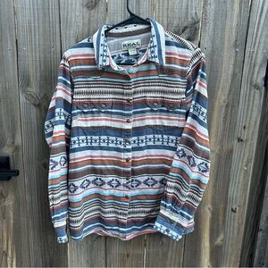 Ariat Multicolor Aztec Pattern Button down Shirt Size XL